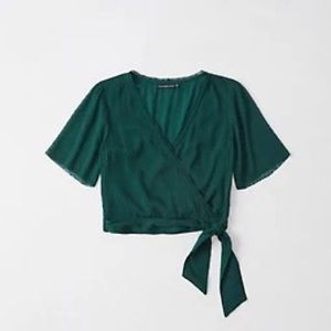 Abercrombie Chiffon Wrap Crop Top